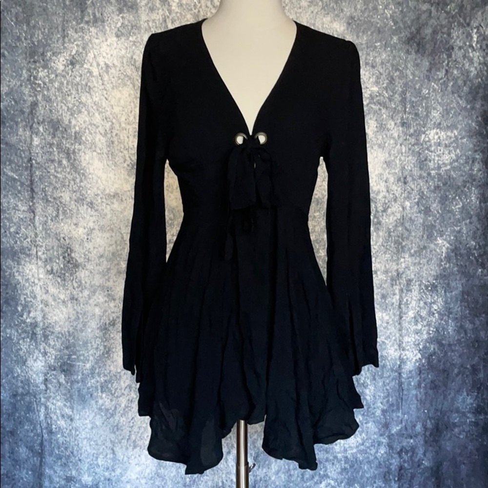 Like new Free People 90s black goth mini dress - Picture 1 of 7